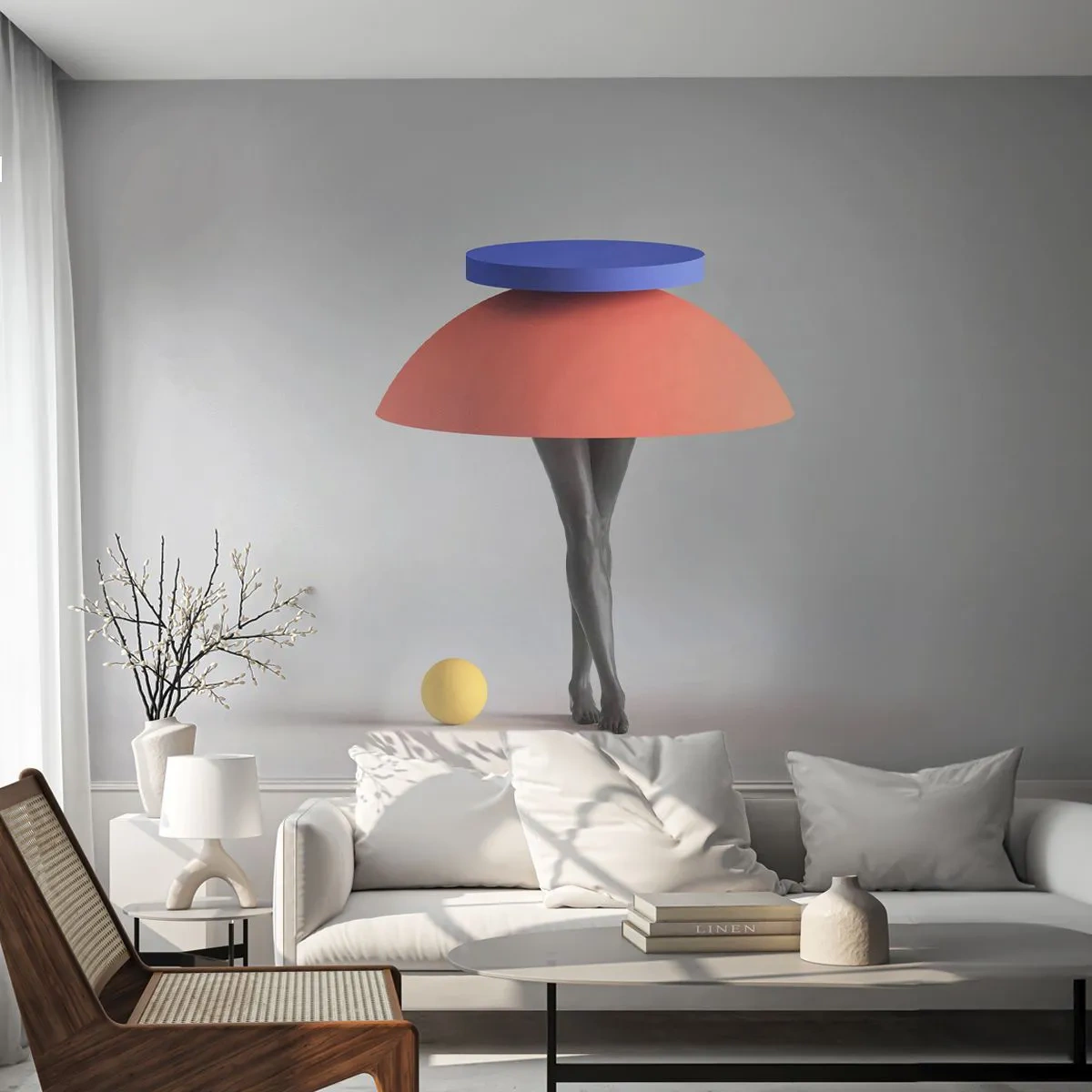 Fototapet Premium Canvas - Surrealistisk komposition - 3D, Ben, Former - 250x175 cm