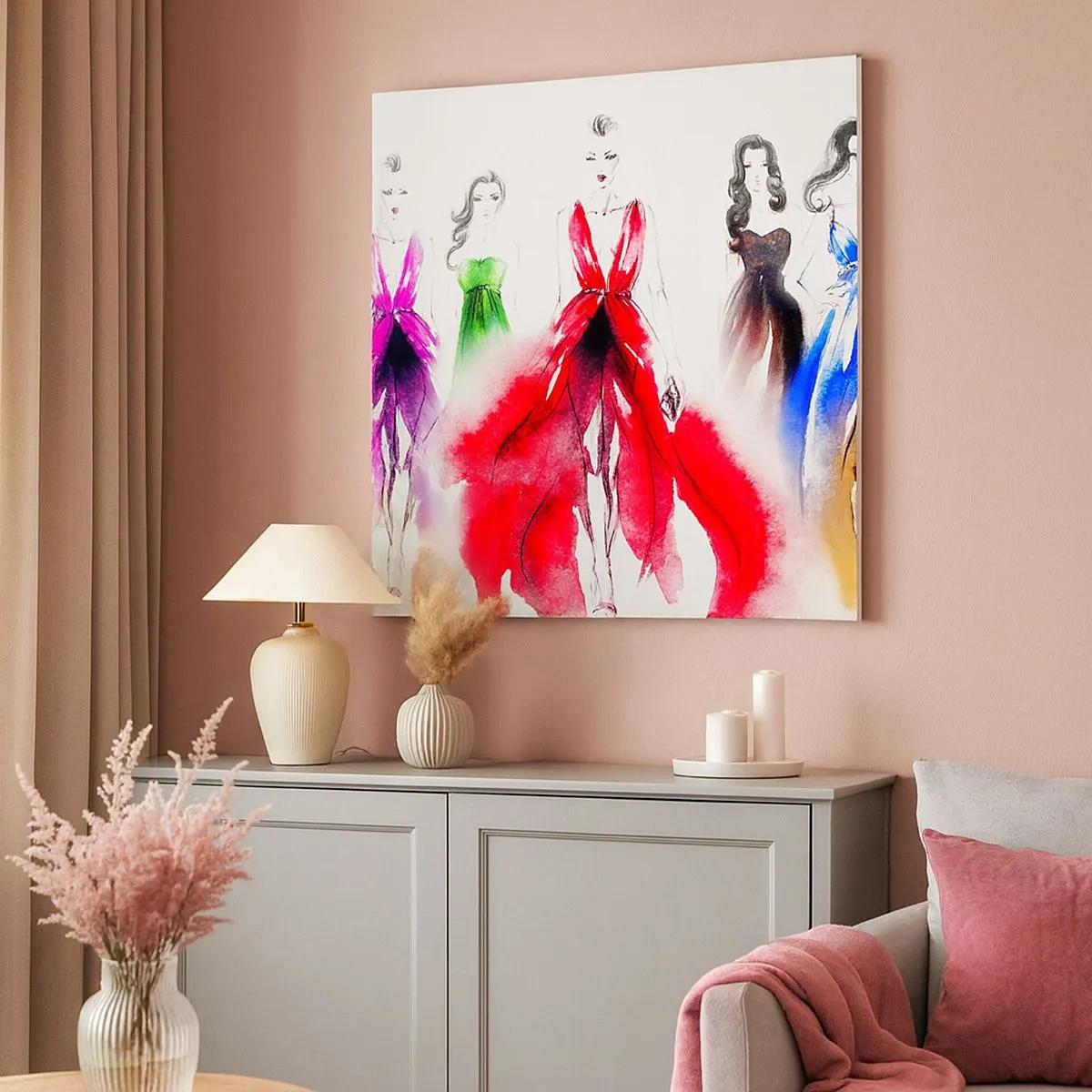 Canvastavla - Bild på duk - Stämning för dräkter - 30x30 cm