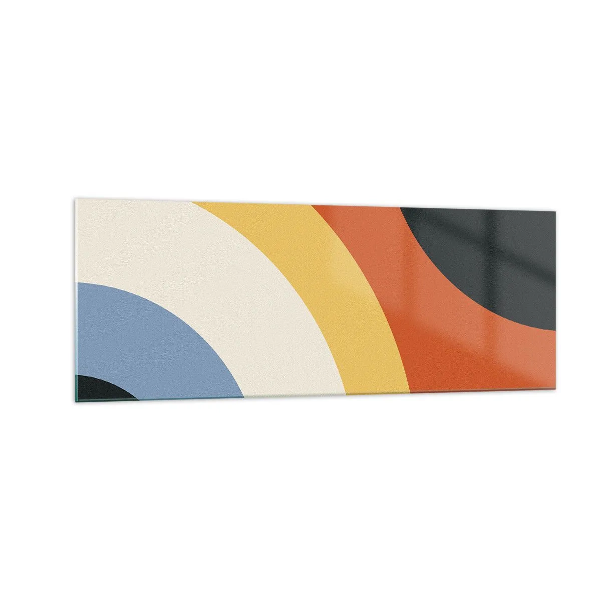 Glastavla - Bild på glas - Mot varandra - 140x50 cm