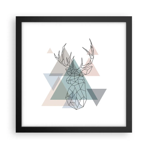 Affisch i svart ram - I en geometrisk skog - 30x30 cm