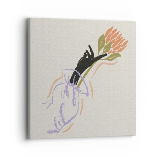 Canvastavla - Bild på duk - En systerlig beröring - 40x40 cm