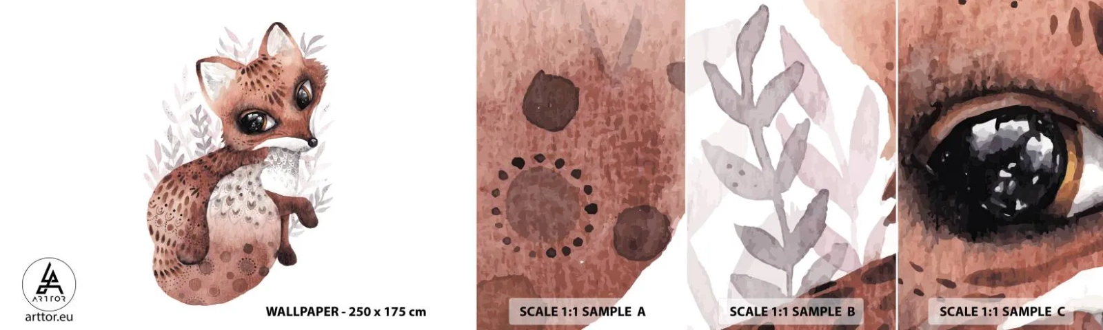Fototapet Prov Standard Eco - Bara älska - För barn, Räv, Saga - 100x30 cm