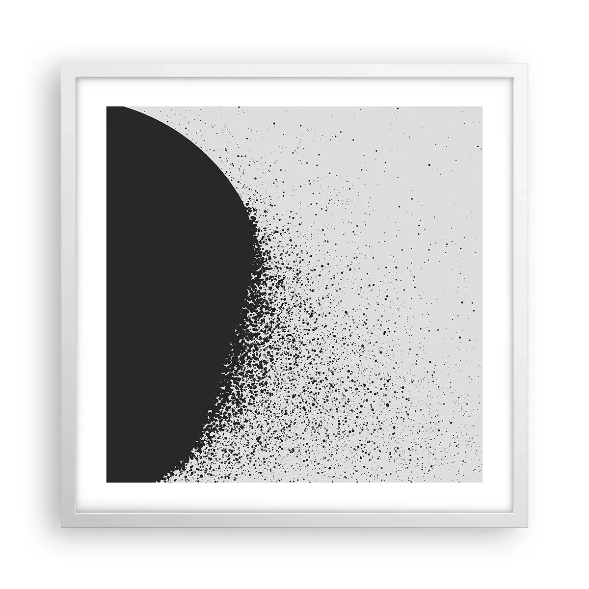 Affisch i vit ram - Partiklarnas rörelse - 50x50 cm