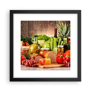 Affisch i svart ram - Rökt, ugnstekt, marinerad - 30x30 cm