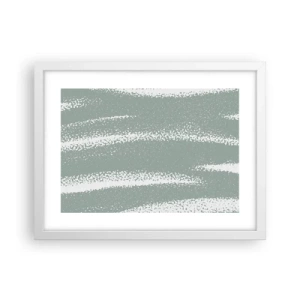 Affisch i vit ram - Abstraktion i vinterstämning - 40x30 cm
