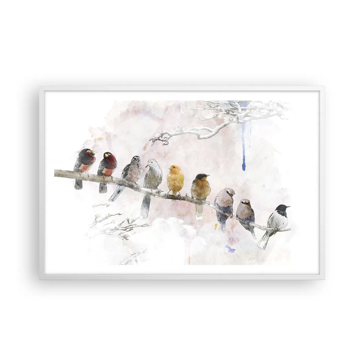 Affisch i vit ram - Bevingat möte - 91x61 cm