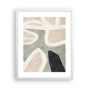 Affisch i vit ram - Komposition med svart motiv - 40x50 cm