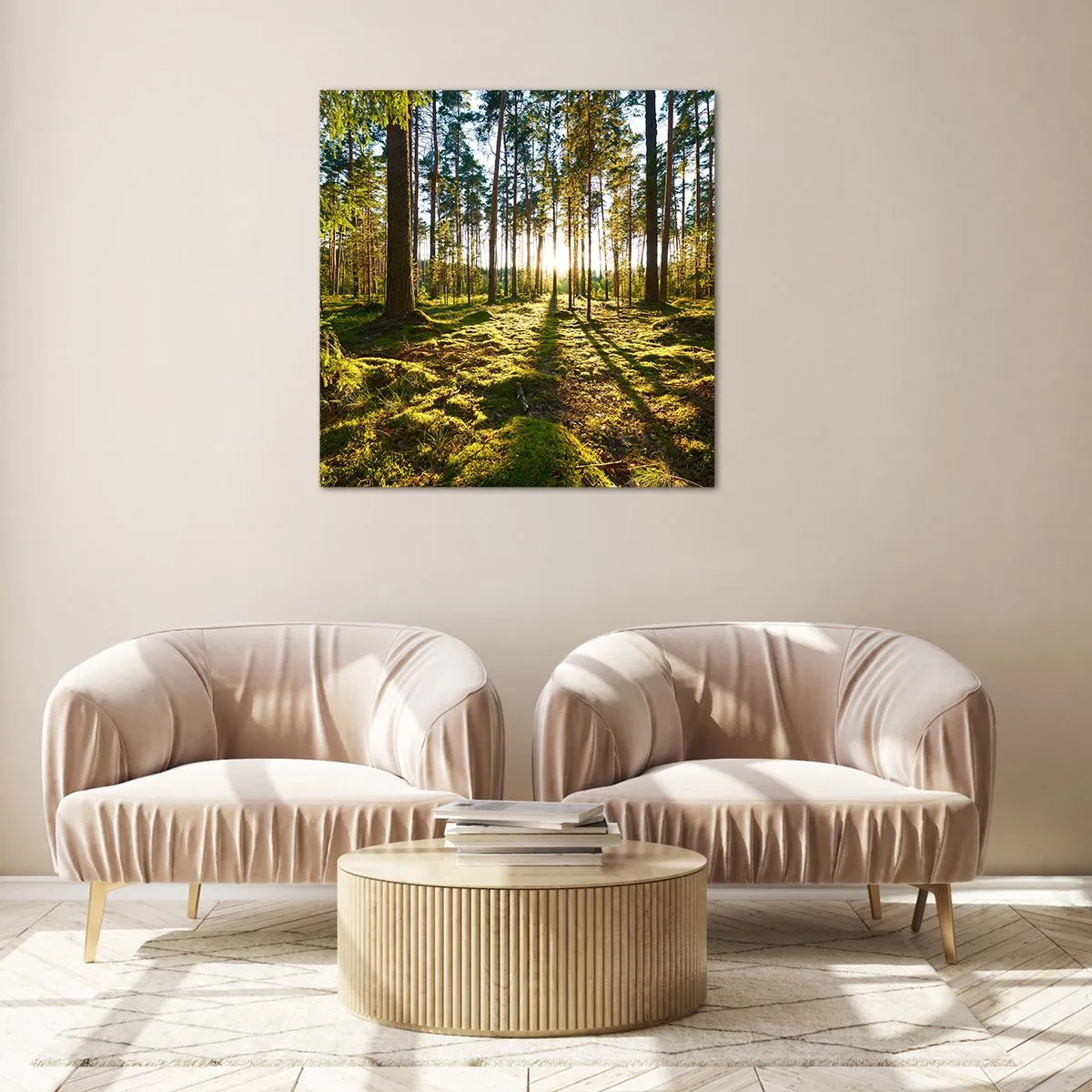 Glastavla - Bild på glas - ...Bortom sjunde skogen - 40x40 cm