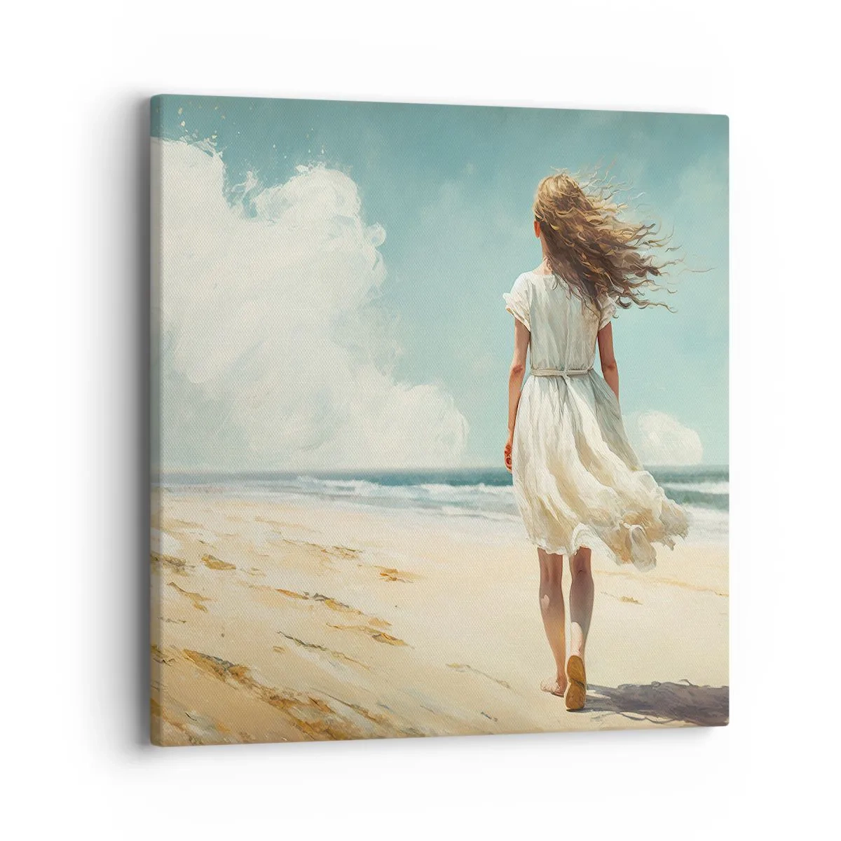 Canvastavla - Bild på duk - Att möta solen och vinden - 40x40 cm