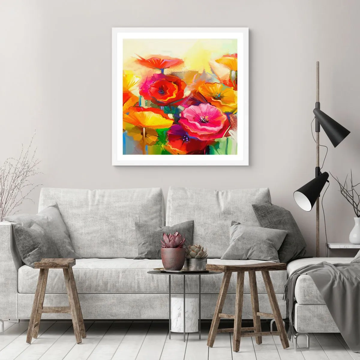 Affisch i vit ram - Inte bara rött - 30x30 cm