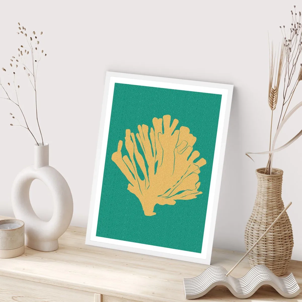 Affisch i vit ram - En buske av undervattensskog - 61x91 cm