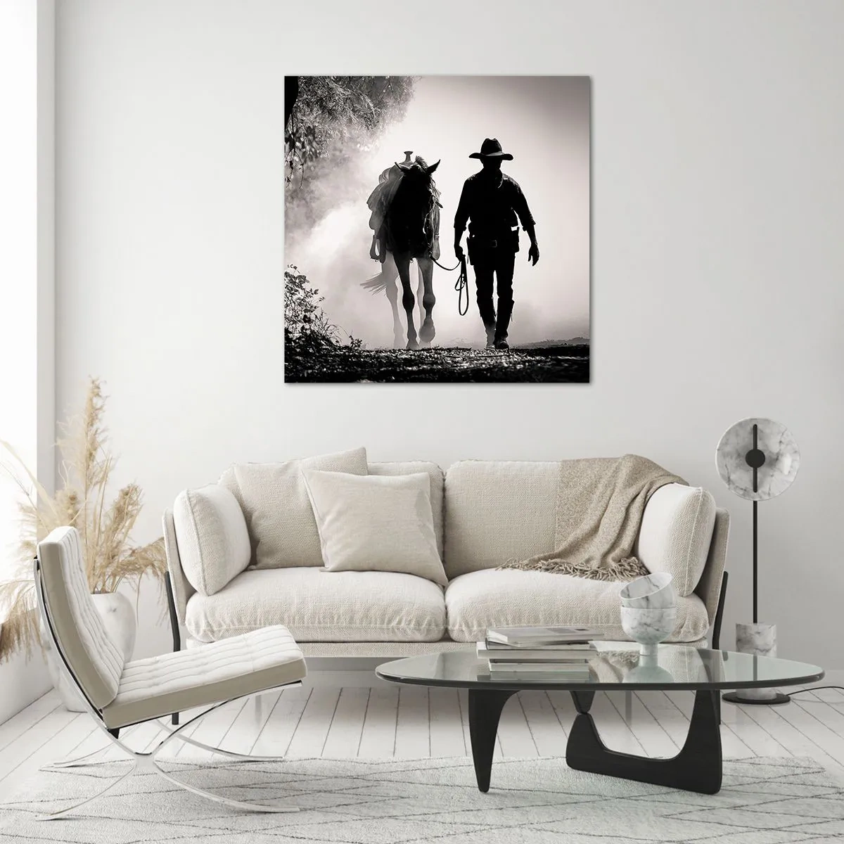 Glastavla - Bild på glas - En morgon i Texas - 40x40 cm