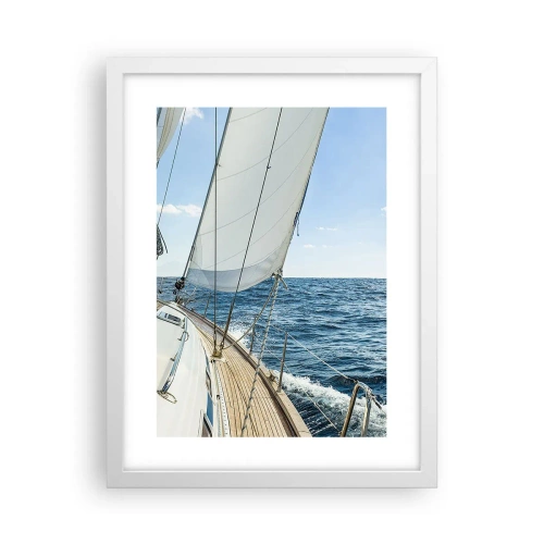 Affisch i vit ram - Heja äventyret - 30x40 cm