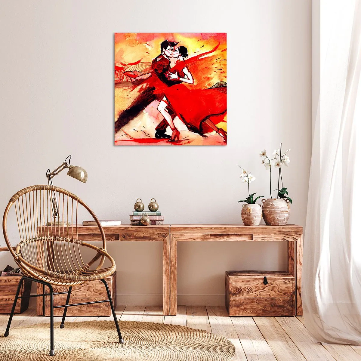 Canvastavla - Bild på duk - Passionens lila rytm - 70x70 cm