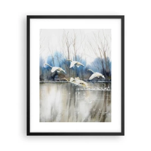 Affisch i svart ram - Som i en saga om vilda svanar - 40x50 cm