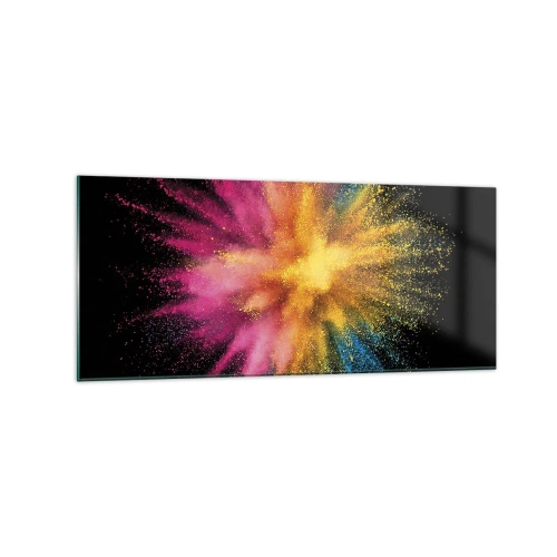 Glastavla - Bild på glas - Färgerna föds - 120x50 cm