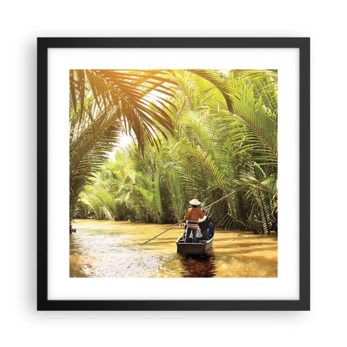 Affisch i svart ram - Genom en palmravin - 40x40 cm