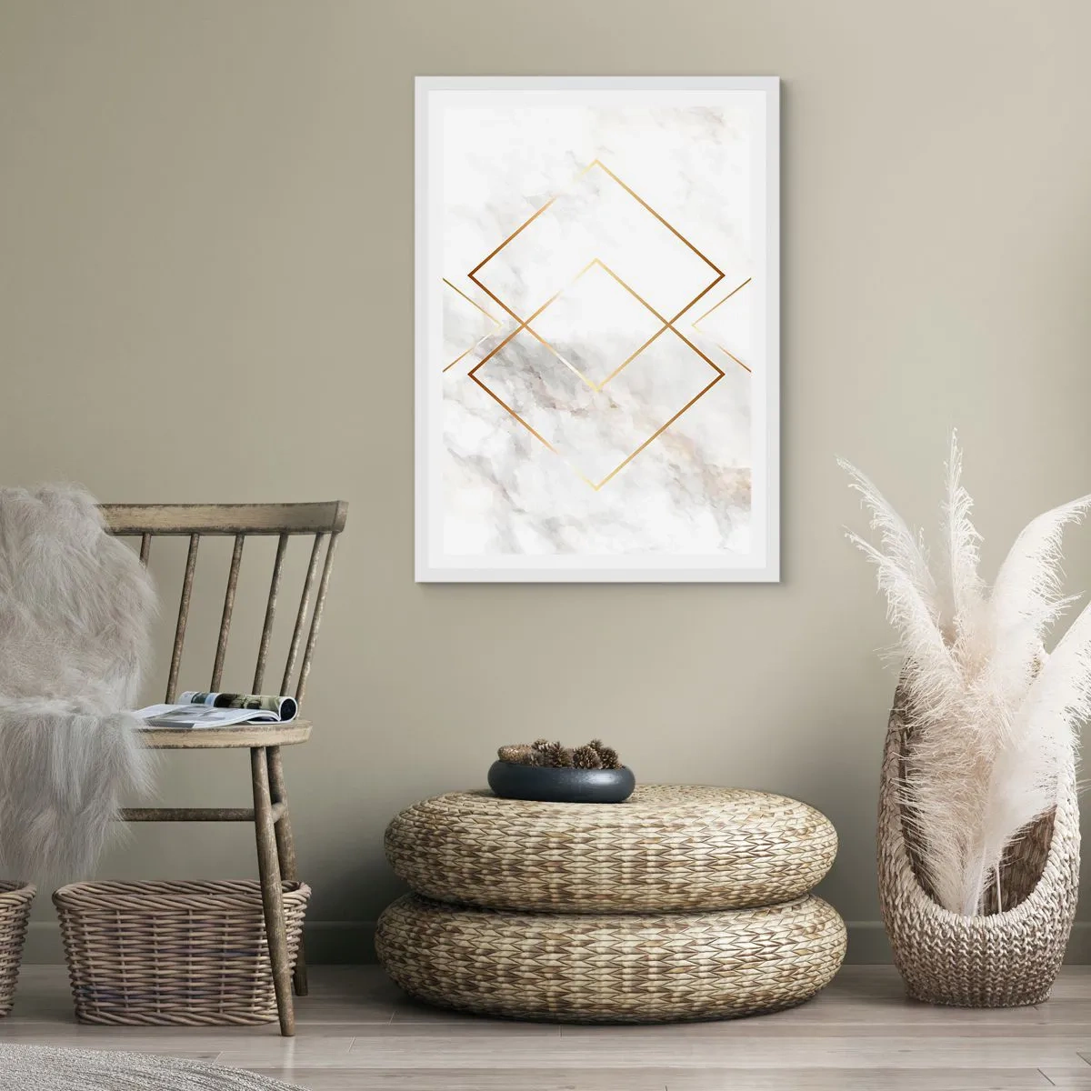 Affisch i vit ram - Utsikt över oändlighet - 70x100 cm