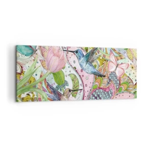 Canvastavla - Bild på duk - Inbäddade i klätterväxter - 100x40 cm