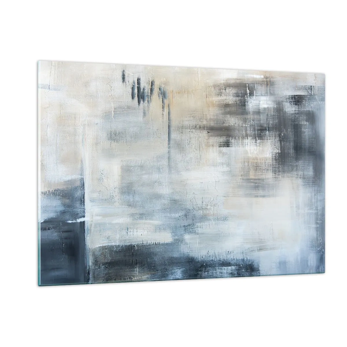 Glastavla - Bild på glas - Bakom en blå slöja - 120x80 cm