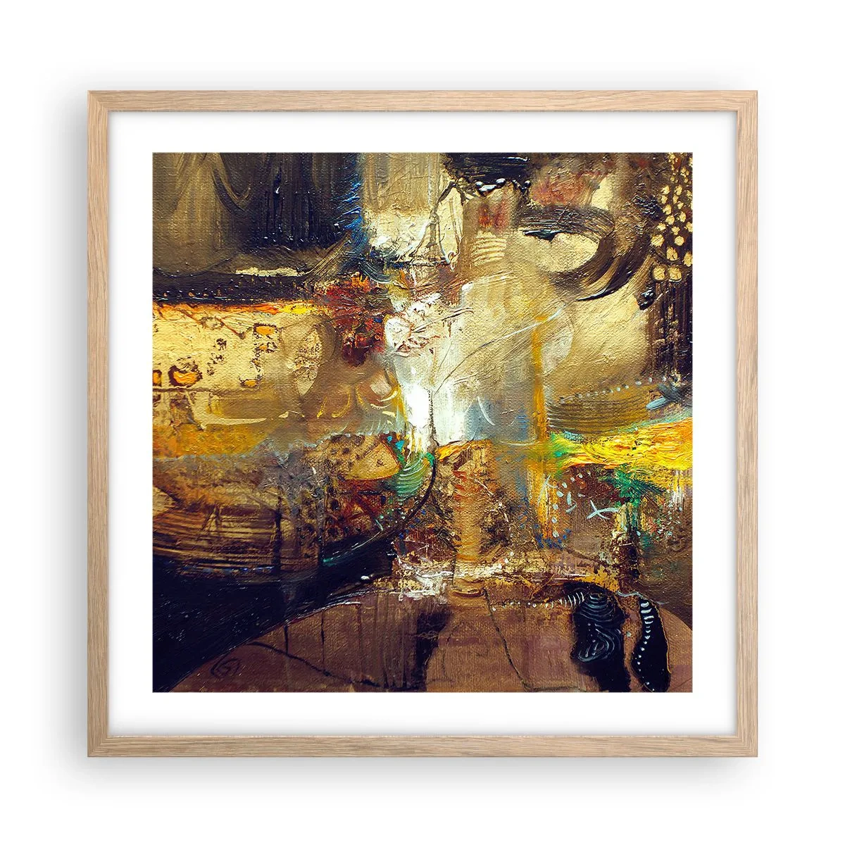 Affisch i ram av ljusek - Kallt, varmare, hett - 50x50 cm