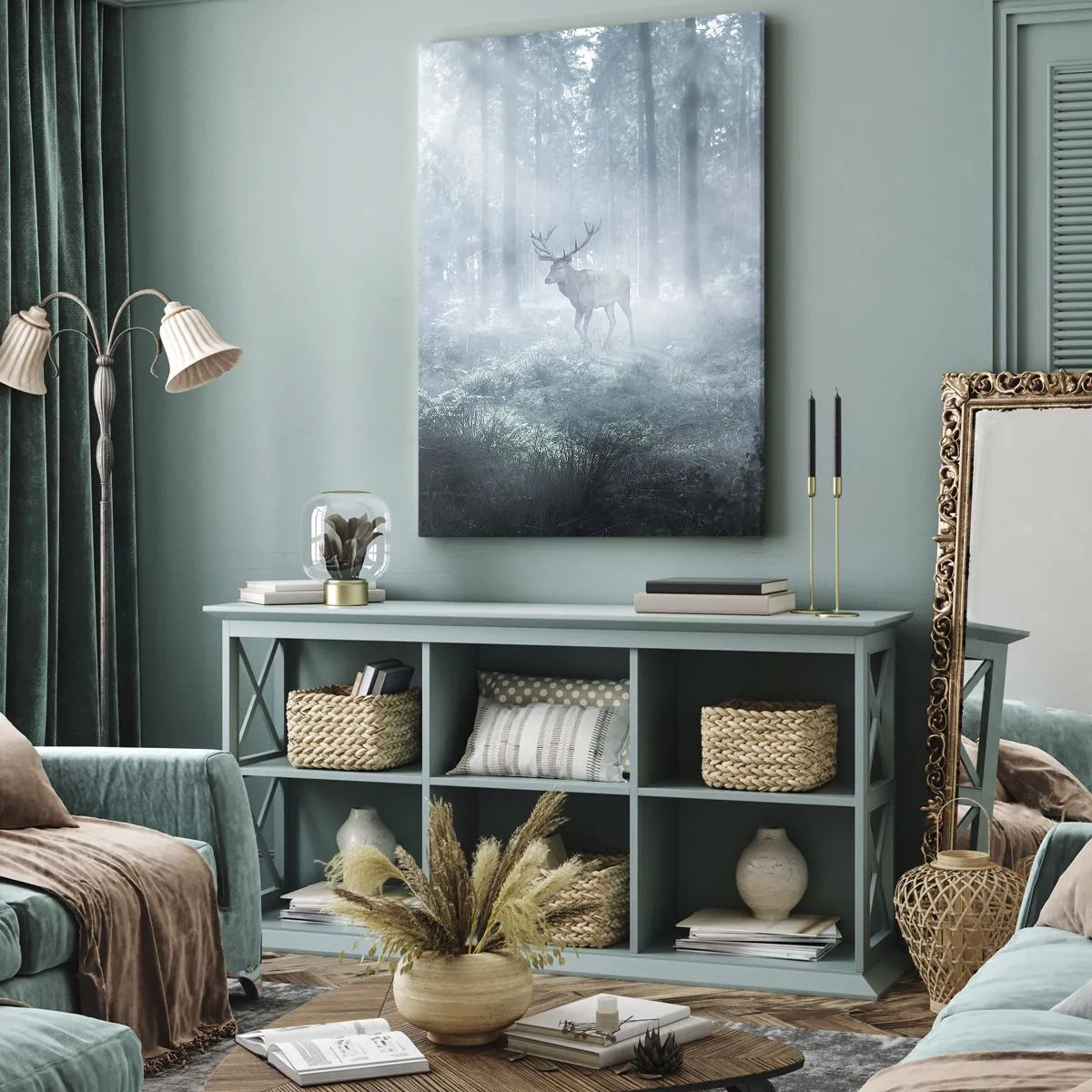 Canvastavla - Bild på duk - Morgonrond runt godset - 80x120 cm