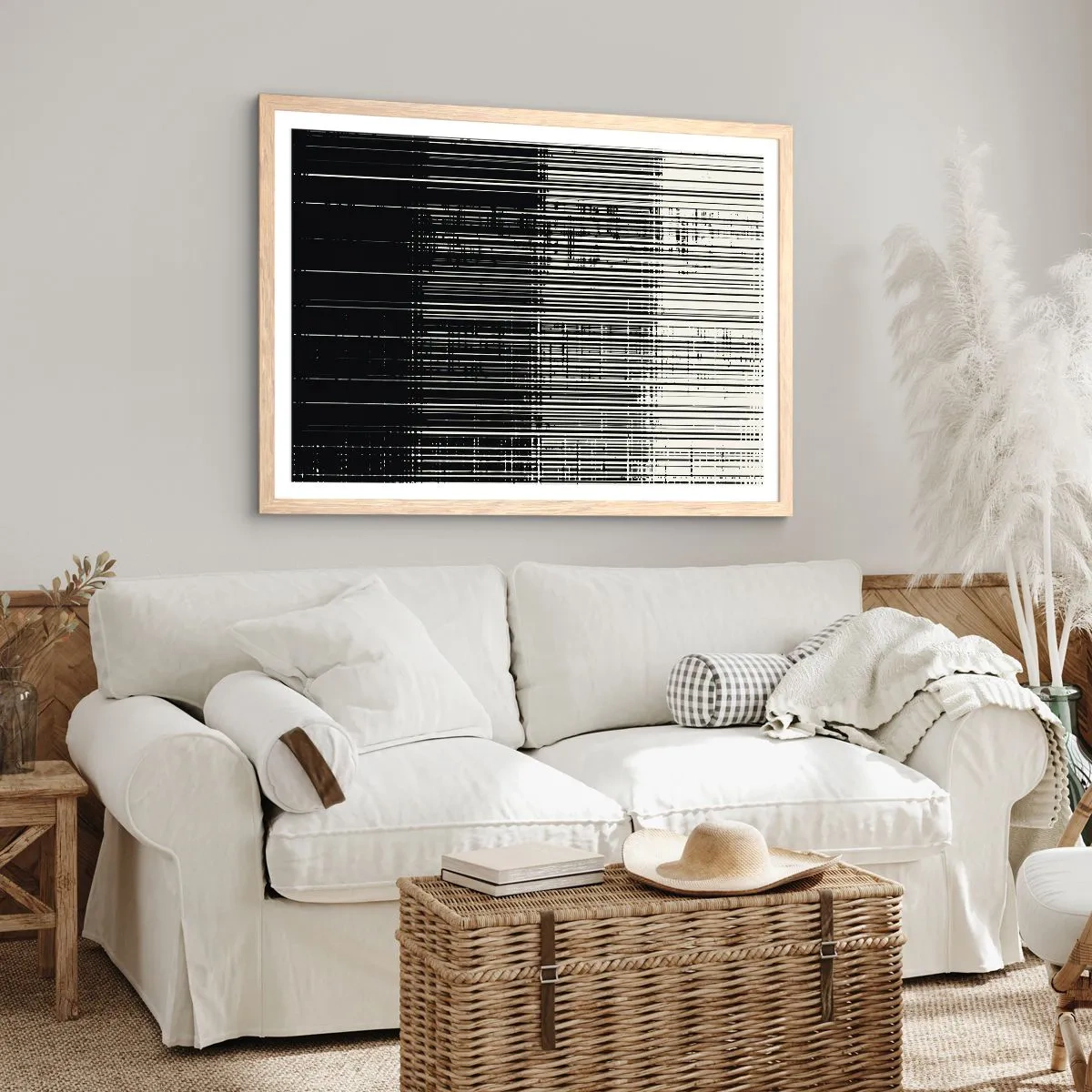 Affisch i ram av ljusek - Vågor och vibrationer - 70x50 cm