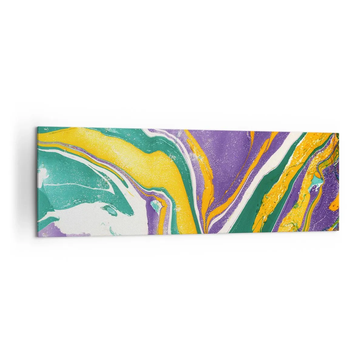 Canvastavla - Bild på duk - Färgvågor - 160x50 cm