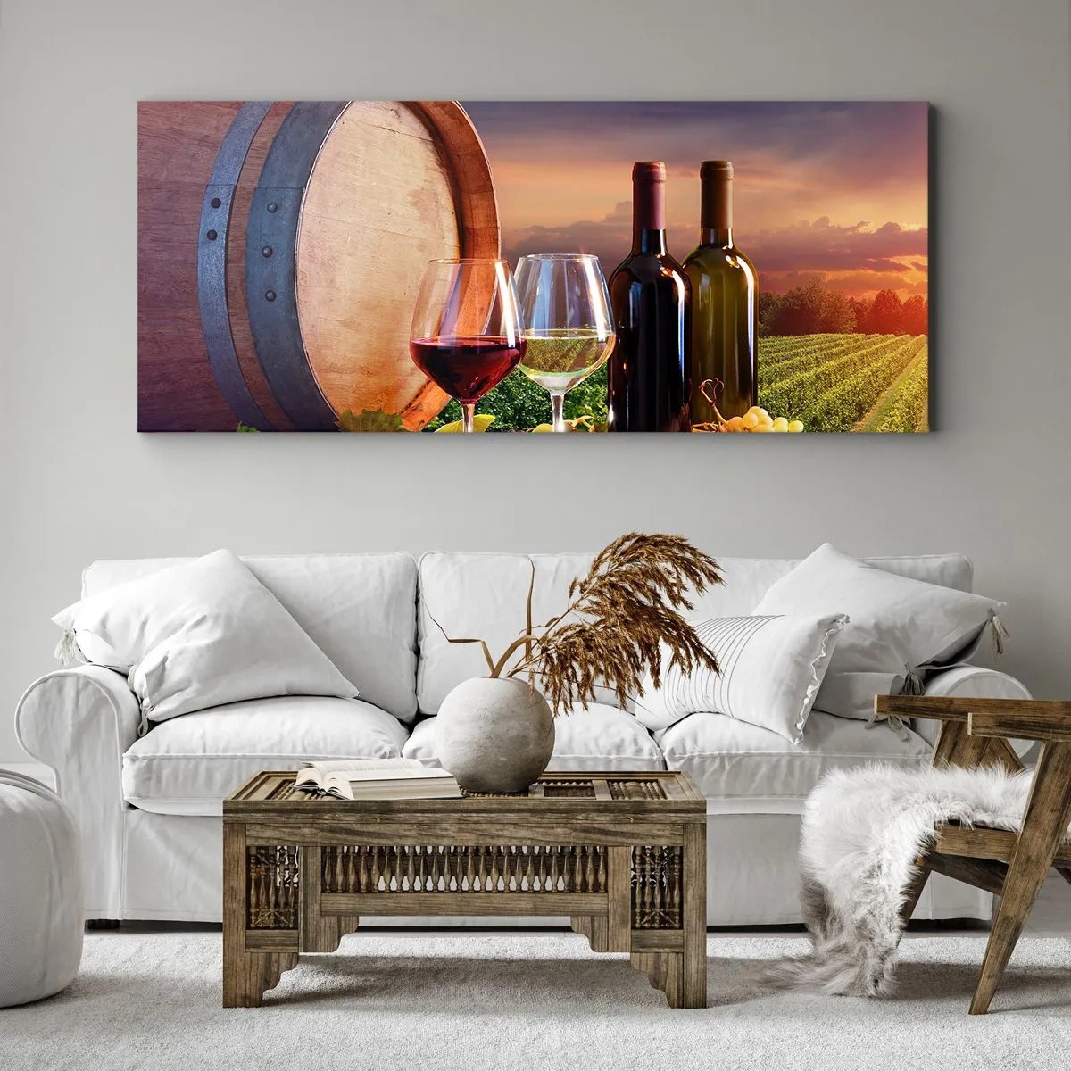 Canvastavla - Bild på duk - Här smakar livet - 100x40 cm