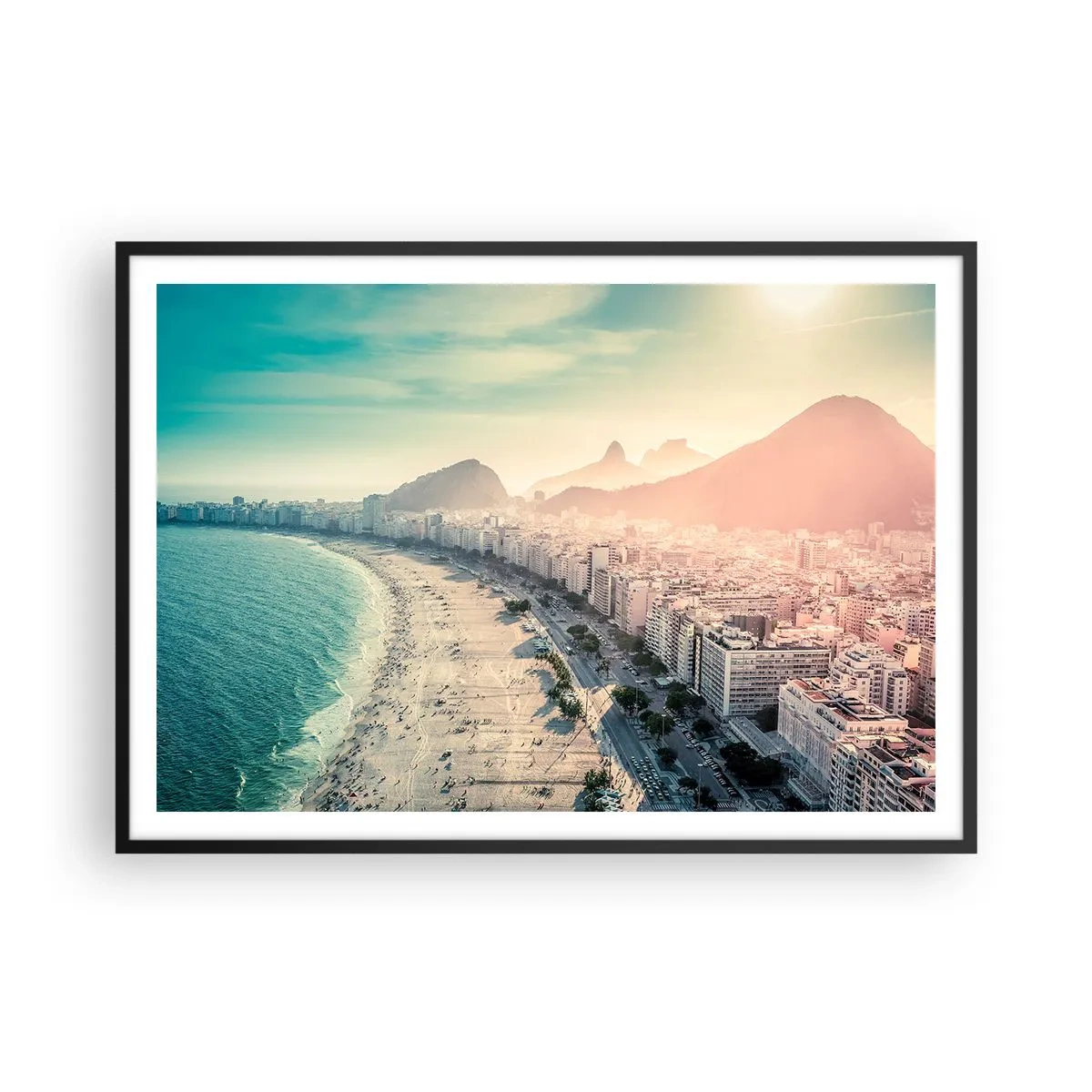 Affisch i svart ram - Evig semester i Rio - 100x70 cm