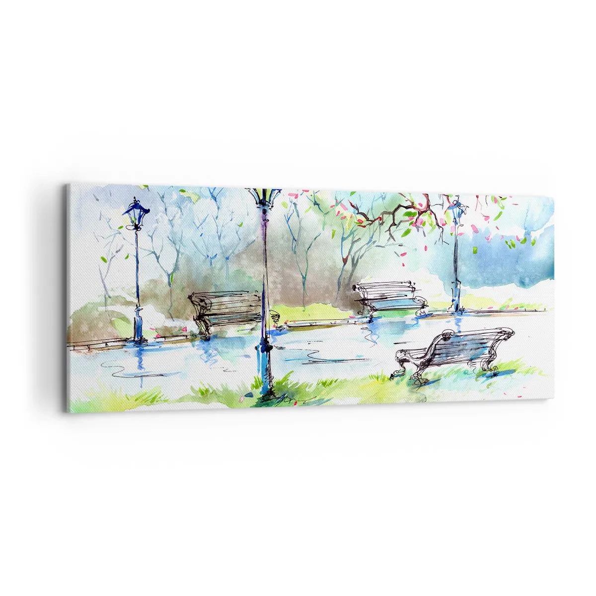 Canvastavla - Bild på duk - Parktystnadens charm - 120x50 cm