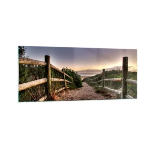 Glastavla - Bild på glas - Målet är synligt - 100x40 cm