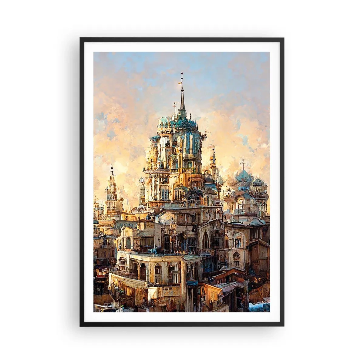 Affisch i svart ram - Städernas stad - 70x100 cm