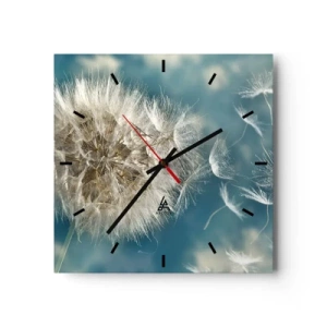 Väggklocka - Klocka på glas - Ängelns andetag - 30x30 cm