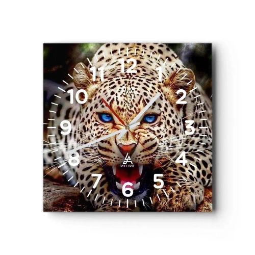 Väggklocka - Klocka på glas - Ilska är dålig för skönheten - 40x40 cm