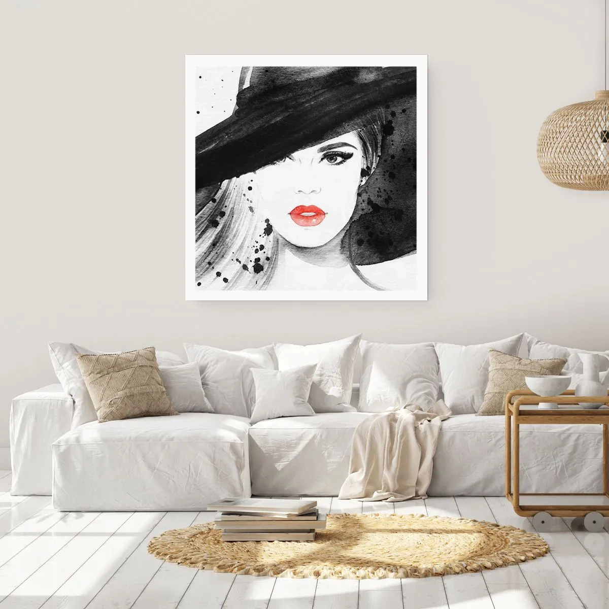 Affisch - En dam i svart - 60x60 cm