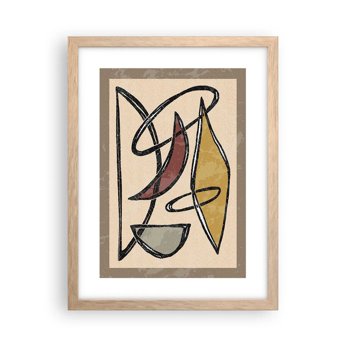 Affisch i ram av ljusek - Komposition - bågar och ovaler - 30x40 cm