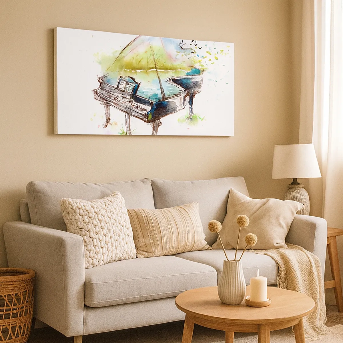 Canvastavla - Bild på duk - Förtrollad i musiken - 30x30 cm