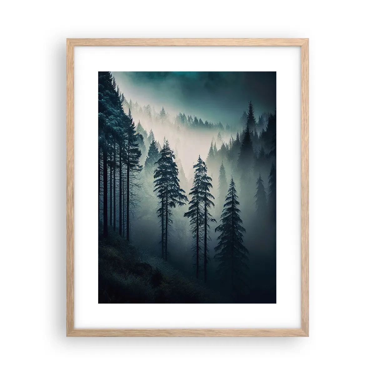 Affisch i ram av ljusek - Morgon i fjällen - 40x50 cm