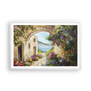 Affisch i vit ram - Kustprovinsens charm - 91x61 cm
