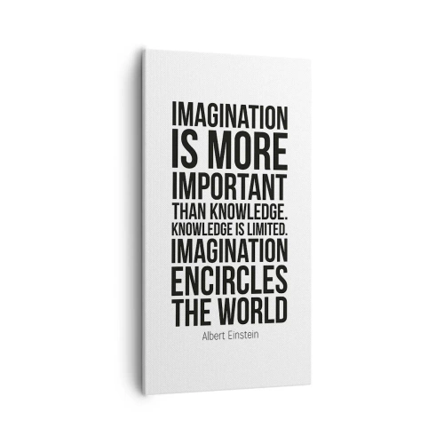 Canvastavla - Bild på duk - Einstein om fantasins styrka - 55x100 cm