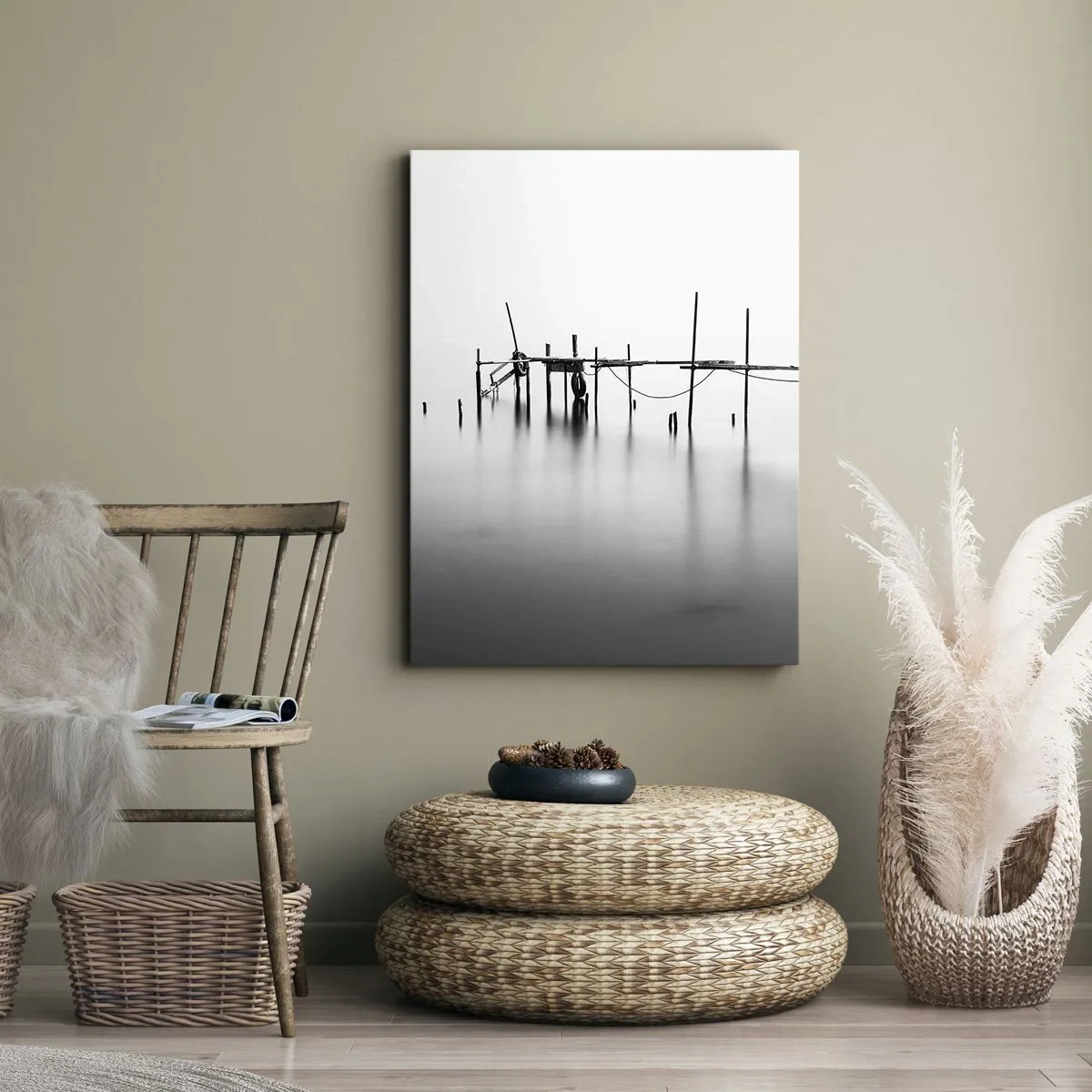 Canvastavla - Bild på duk - Och om världen inte finns? - 65x120 cm