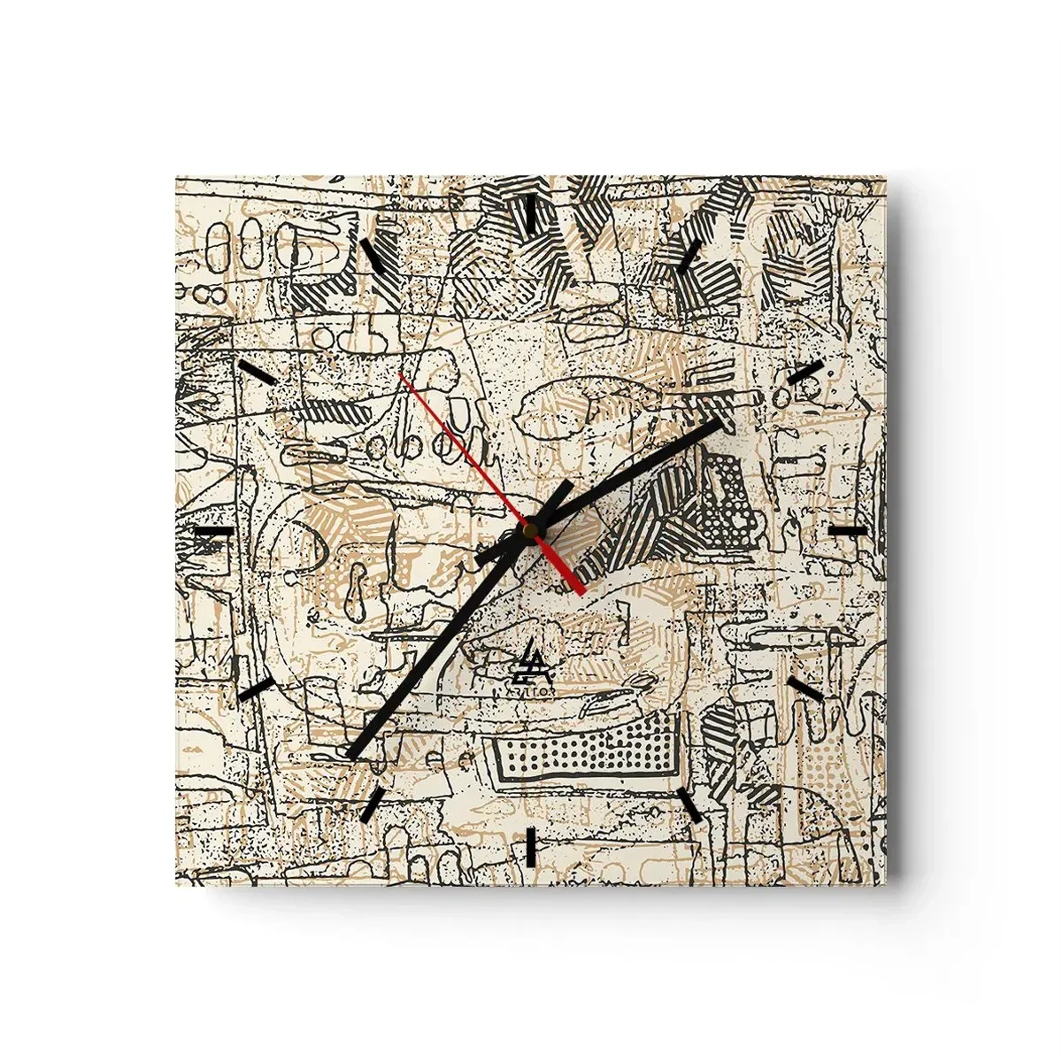 Väggklocka - Klocka på glas - Väntar på avkodning - 30x30 cm