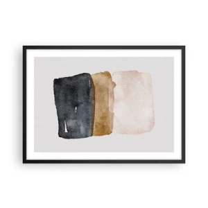 Affisch i svart ram - Komposition av jordens färger - 70x50 cm