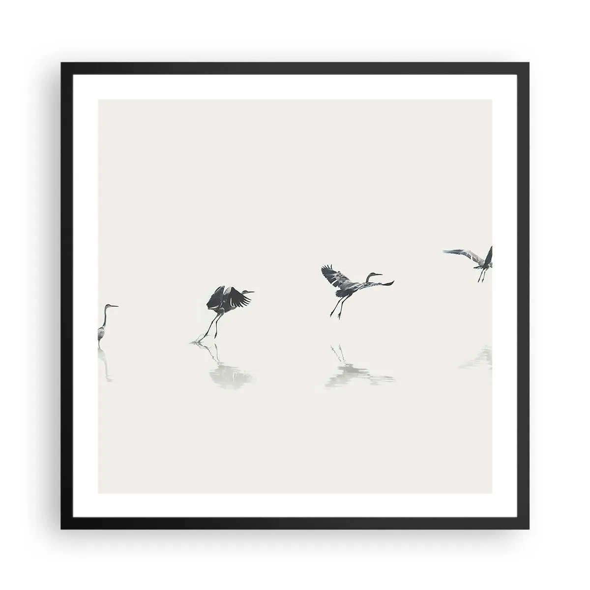 Affisch i svart ram - Fyra enkla steg - 60x60 cm