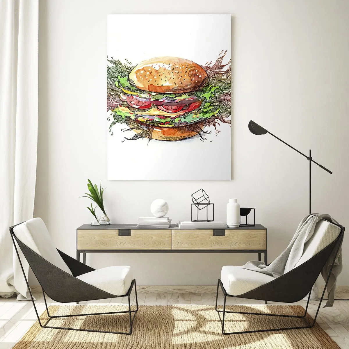 Glastavla - Bild på glas - Het frestelse - 50x70 cm