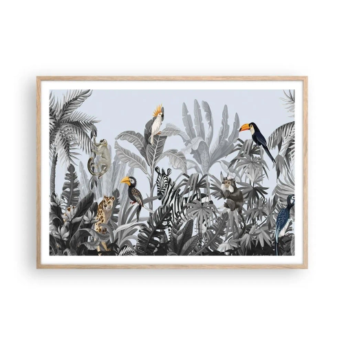Affisch i ram av ljusek - Afrikansk saga - 100x70 cm