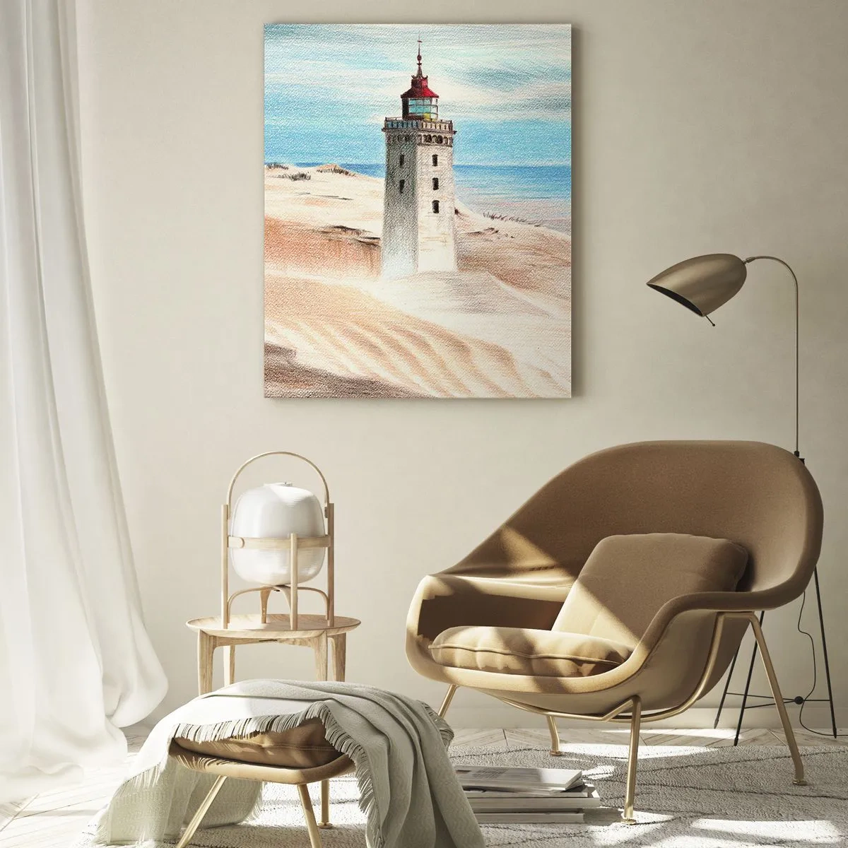 Glastavla - Bild på glas - Tittar alltid i havet - 50x70 cm