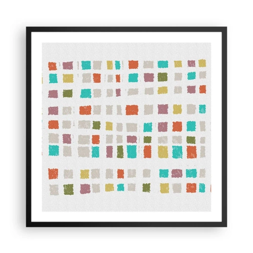 Affisch i svart ram - Ett okänt spel - 60x60 cm