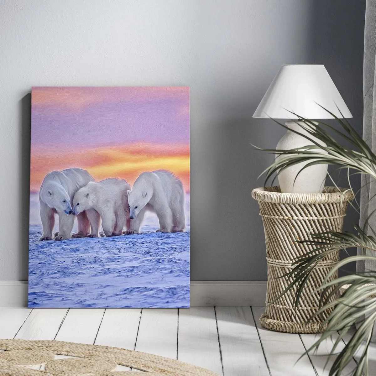 Canvastavla - Bild på duk - Det räcker med familjevärme - 55x100 cm